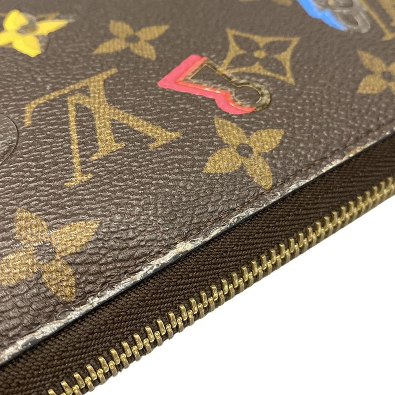 Louis Vuitton Long Wallet Love Lock Zippy Wallet M64116 Monogram Canvas×multi