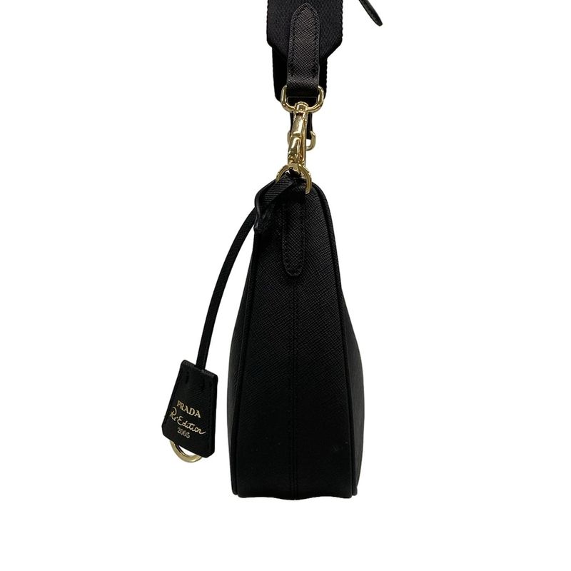 Prada Shoulder Bag Beautiful Re-edition 2005 Re-nylon Bag 1bh204 Black Re-editio