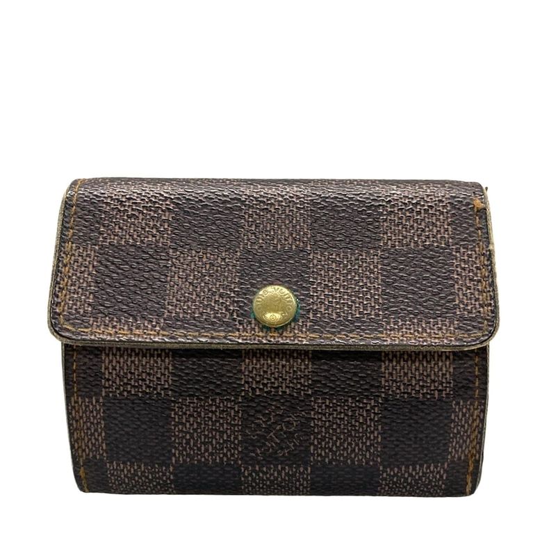 Louis Vuitton Coin Case Damier Lladro N62925 Ebène