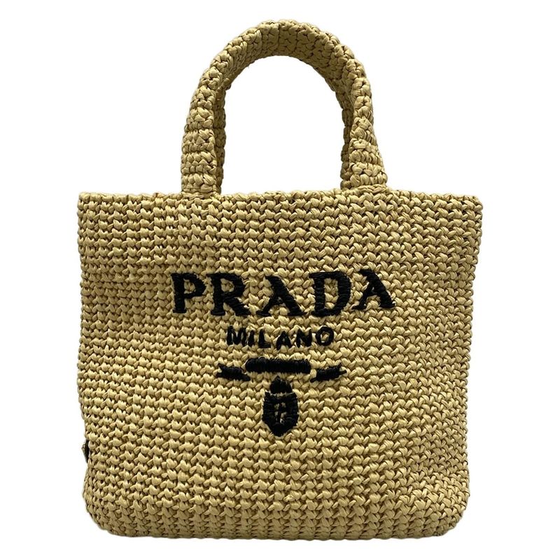 Prada Tote Bag Crochet 1bg422 Beige