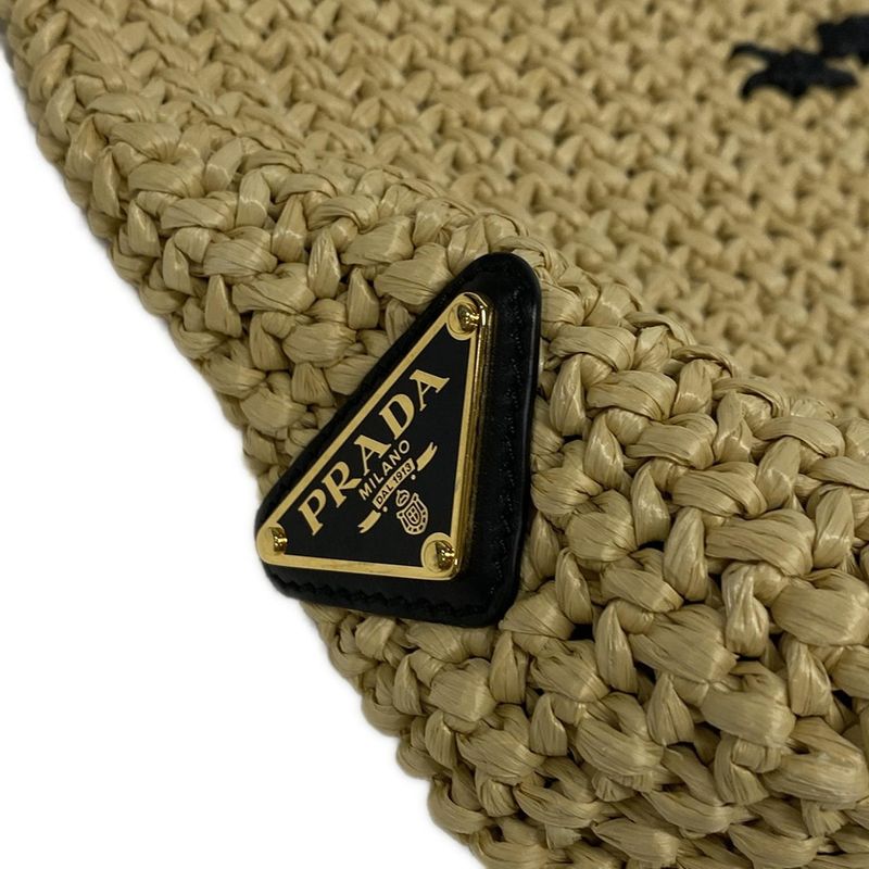 Prada Tote Bag Crochet 1bg422 Beige