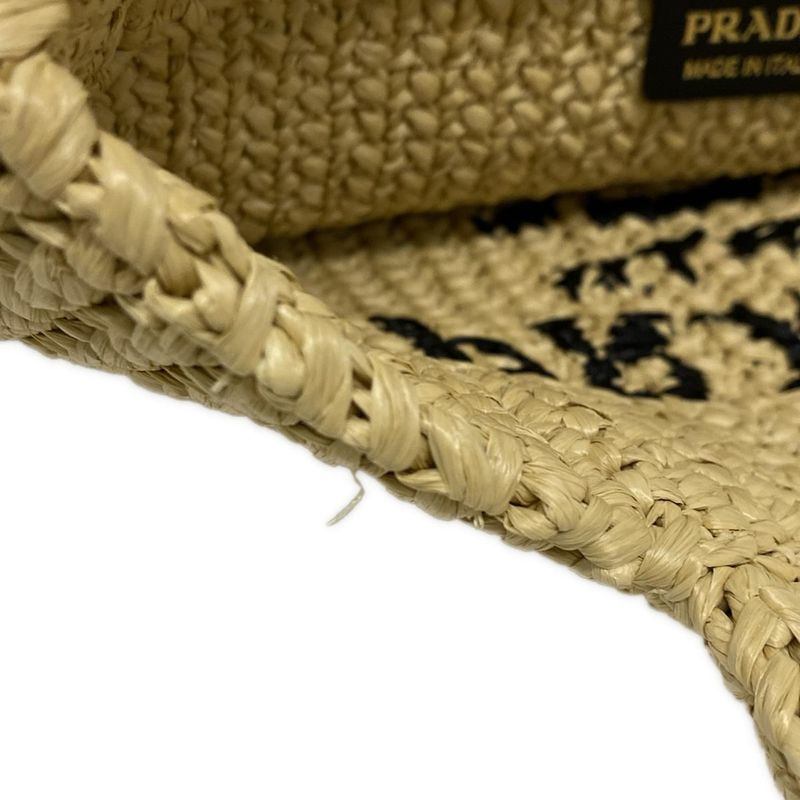 Prada Tote Bag Crochet 1bg422 Beige
