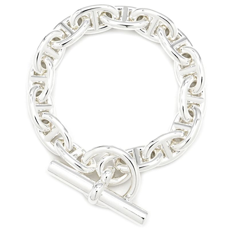 Hermes Bracelet Chaine D'ancre PM Silver 925 Silver 15 Frames Star Ring Silver