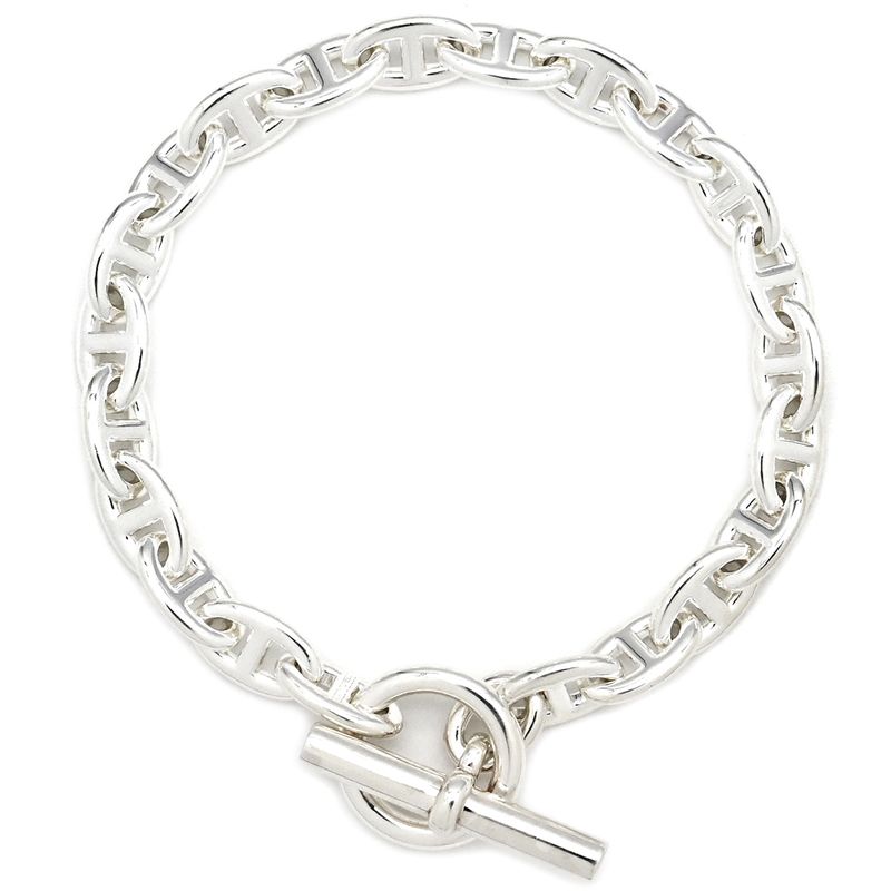 Hermes Bracelet Chaine D'ancre TPM Silver 925 Silver 22 Frames Star Ring Silver