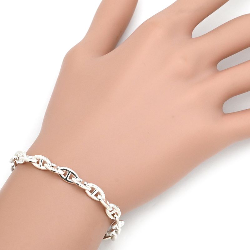 Hermes Bracelet Chaine D'ancre TPM Silver 925 Silver 22 Frames Star Ring Silver