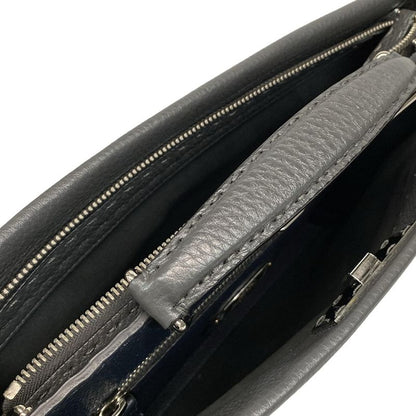 Fendi Business Bag Selleria Peekaboo Iconic Fit 7va406 Dark Gray Leather