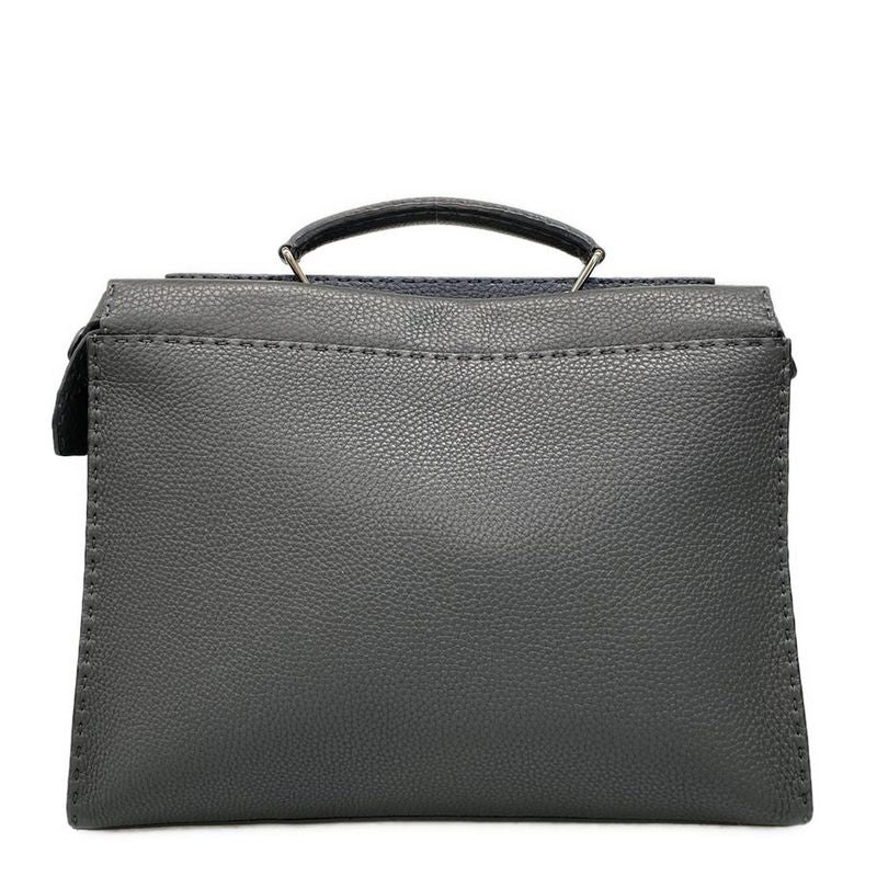 Fendi Business Bag Selleria Peekaboo Iconic Fit 7va406 Dark Gray Leather