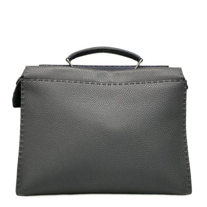 Fendi Business Bag Selleria Peekaboo Iconic Fit 7va406 Dark Gray Leather