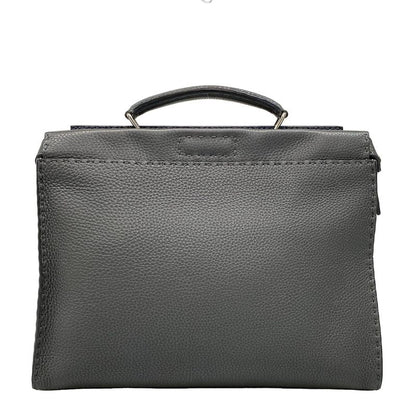 Fendi Business Bag Selleria Peekaboo Iconic Fit 7va406 Dark Gray Leather