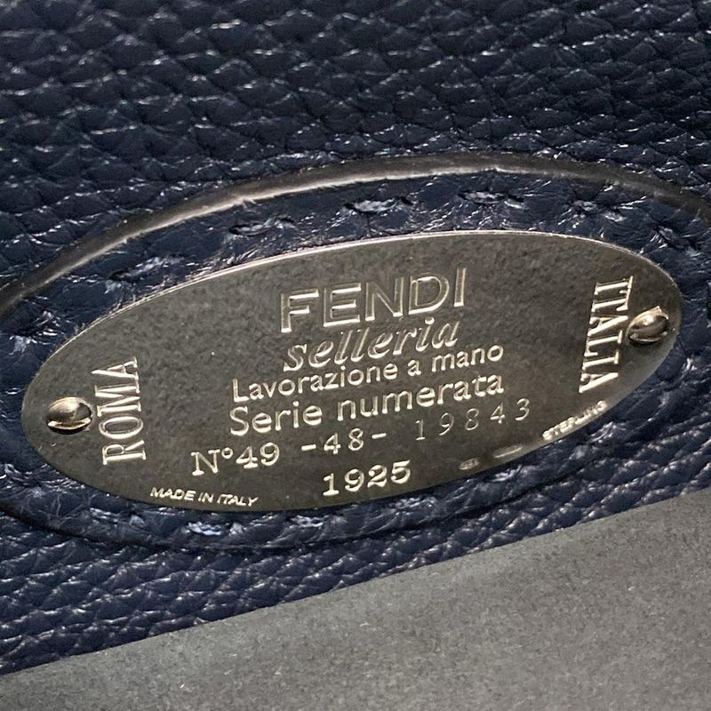 Fendi Business Bag Selleria Peekaboo Iconic Fit 7va406 Dark Gray Leather