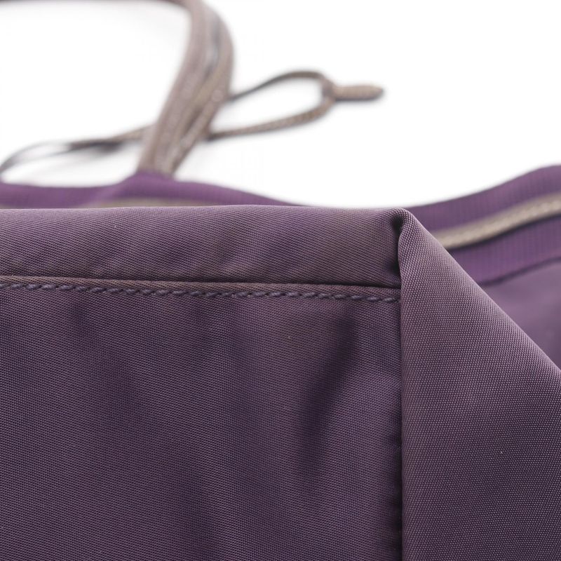 Prada Handbag Nylon Jacquard Purple Nylon Patent Leather Tote Bag Women Used B