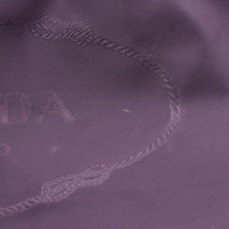 Prada Handbag Nylon Jacquard Purple Nylon Patent Leather Tote Bag Women Used B