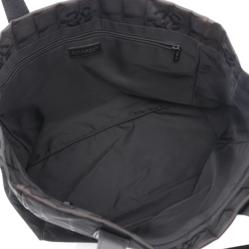 Chanel Tote Bag New Travel Line MM A15991 Black Leather New Travel Line Tote MM