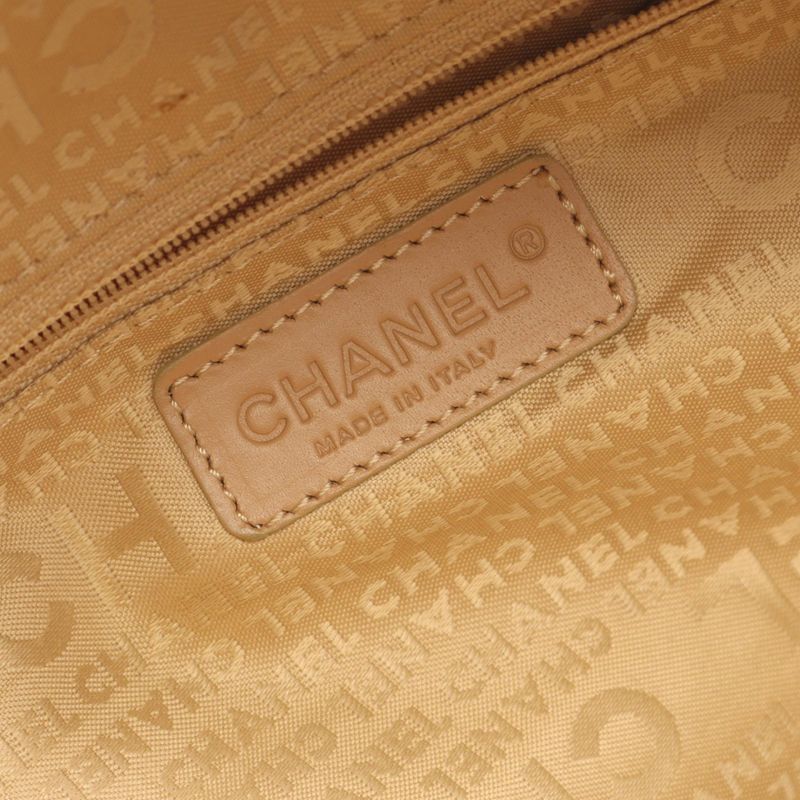 Chanel Handbag Chocobar Beige Caviar Skin (grained Calf) Chocobar Boston Bag