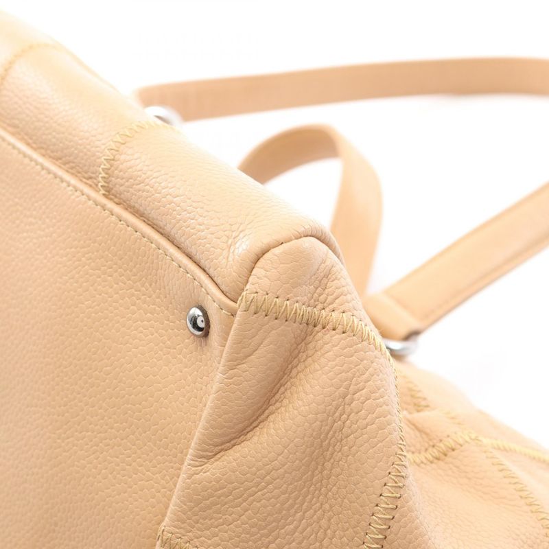 Chanel Handbag Chocobar Beige Caviar Skin (grained Calf) Chocobar Boston Bag