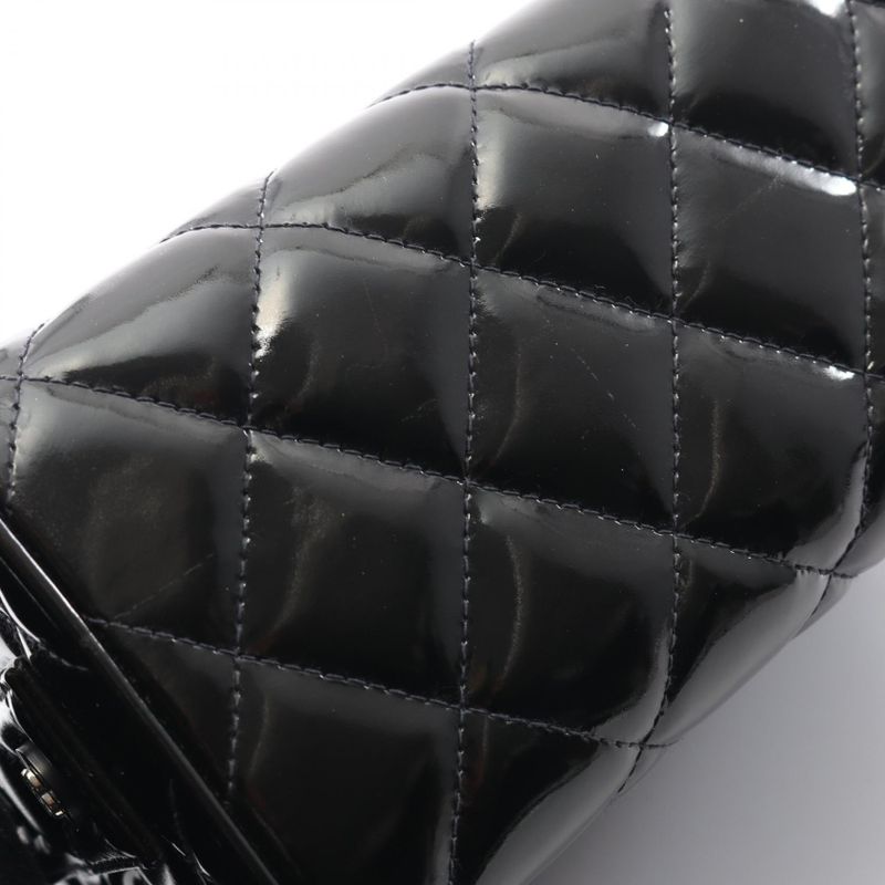 Chanel Handbag Matelasse 06857 Black Patent Leather Vintage Matelasse Handbag