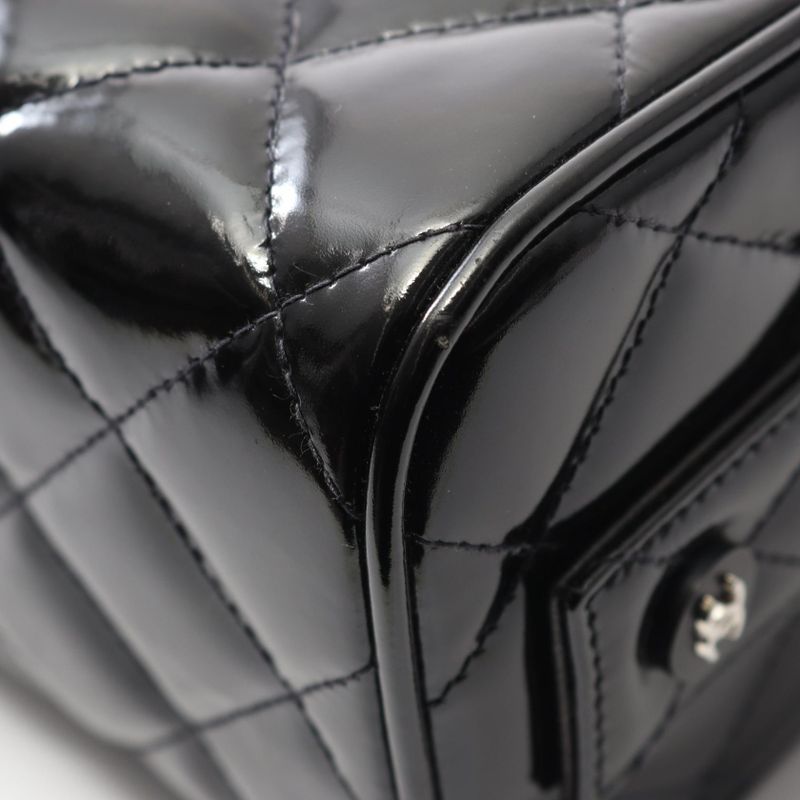 Chanel Handbag Matelasse 06857 Black Patent Leather Vintage Matelasse Handbag
