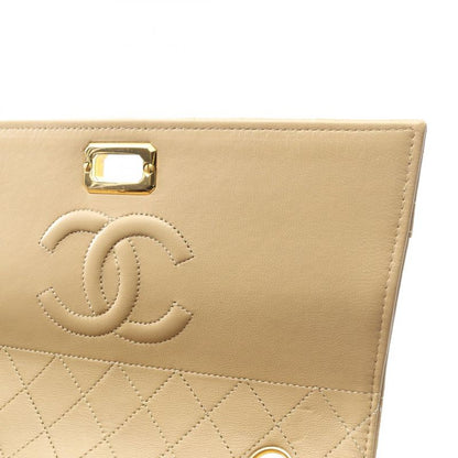 Chanel Shoulder Bag Matelasse Beige Lambskin Matelasse Chain Shoulder Women