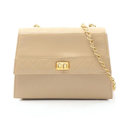 Chanel Shoulder Bag Matelasse Beige Lambskin Matelasse Chain Shoulder Women