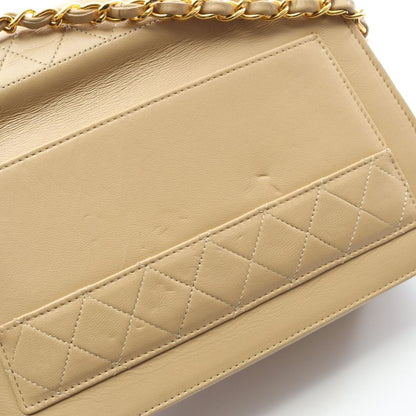 Chanel Shoulder Bag Matelasse Beige Lambskin Matelasse Chain Shoulder Women