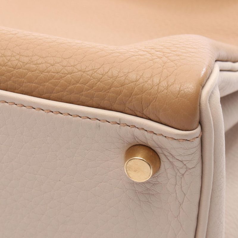 Hermes Handbag Kelly 32 Tricolor Argile Tabac Camel Chocolat Argile Tabac Camel