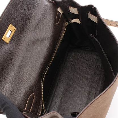 Hermes Handbag Kelly 32 Tricolor Argile Tabac Camel Chocolat Argile Tabac Camel