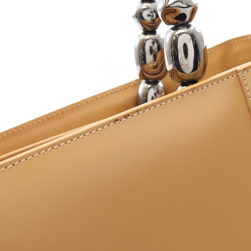 Christian Dior Handbag Maris Pearl Beige Leather Maris Pearl Tote Women Used B