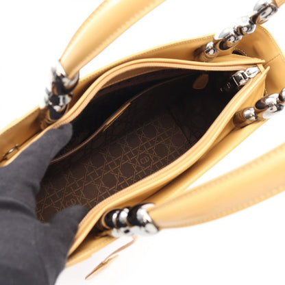 Christian Dior Handbag Maris Pearl Beige Leather Maris Pearl Tote Women Used B