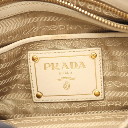 Prada Shoulder Bag Logo Jacquard Logo Jacquard Beige Ivory Canvas Leather Logo