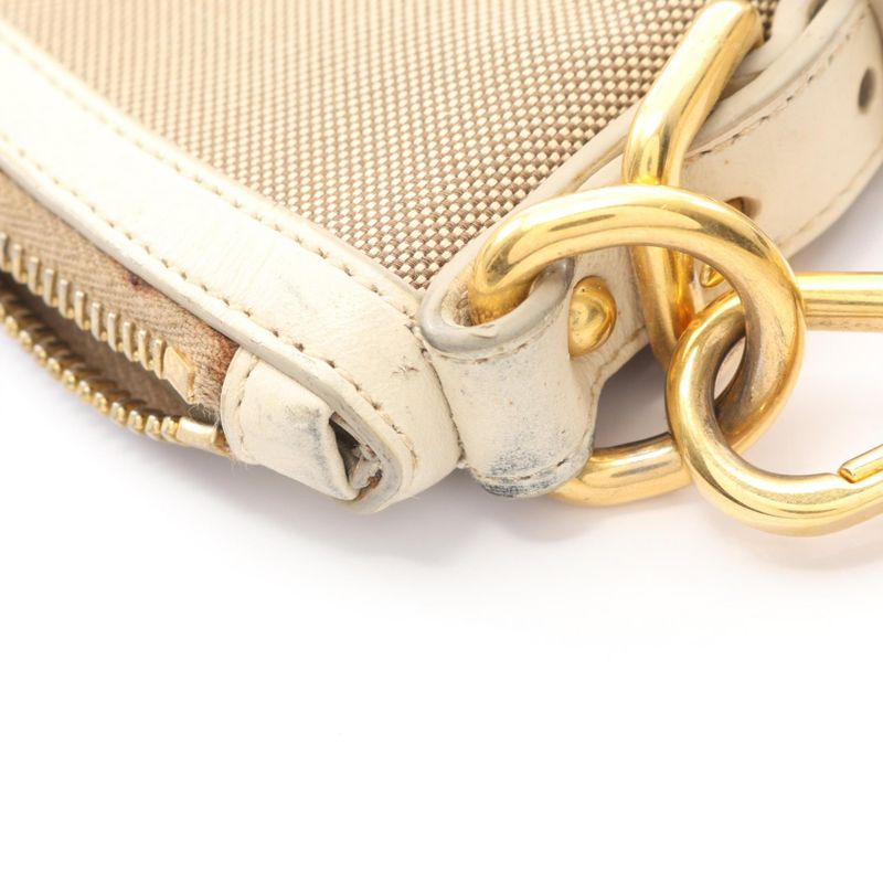 Prada Shoulder Bag Logo Jacquard Logo Jacquard Beige Ivory Canvas Leather Logo