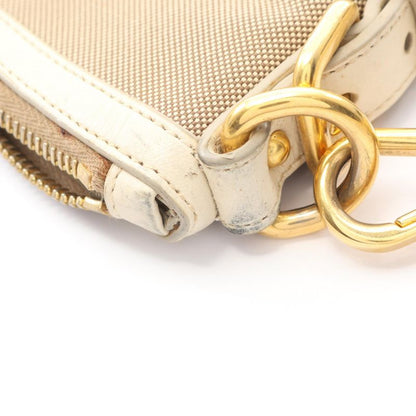 Prada Shoulder Bag Logo Jacquard Logo Jacquard Beige Ivory Canvas Leather Logo