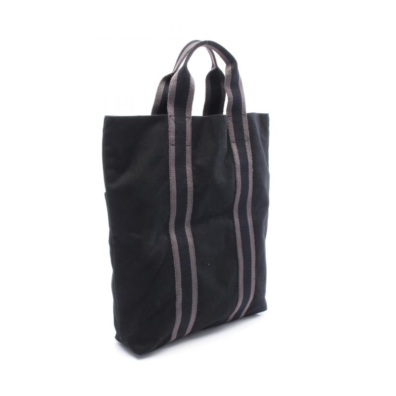 Hermes Tote Bag Fourre Tout Cabas Su Black Gray Canvas Fourre Tout Cabas Su