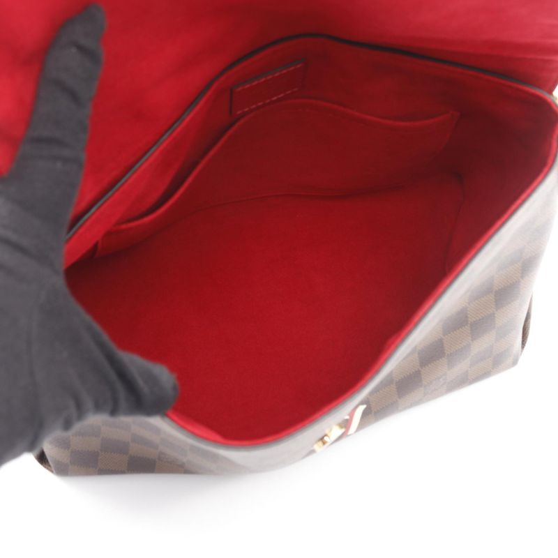 Louis Vuitton Handbag Bobol Damier Ebene Scarlet N40176 Scarlet PVC Coated
