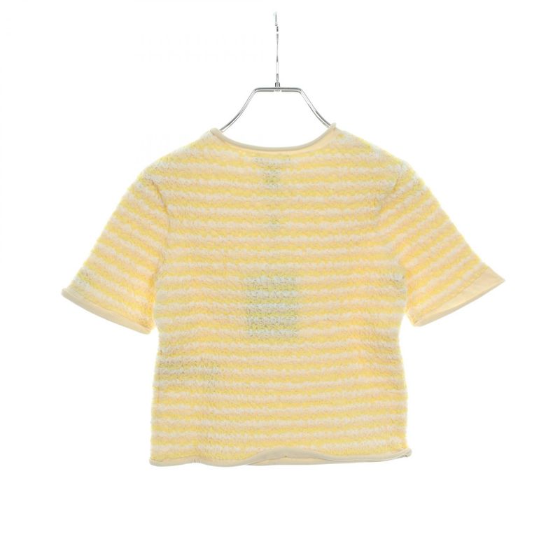 Louis Vuitton Crinkle Knit Yellow Beige Other Short Sleeved Top Women Never Used