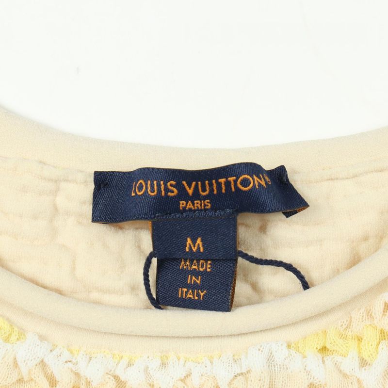 Louis Vuitton Crinkle Knit Yellow Beige Other Short Sleeved Top Women Never Used