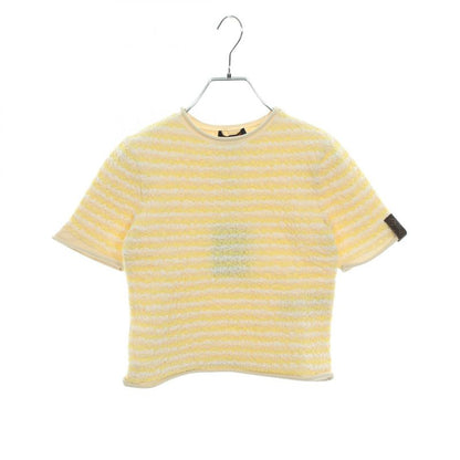 Louis Vuitton Crinkle Knit Yellow Beige Other Short Sleeved Top Women Never Used
