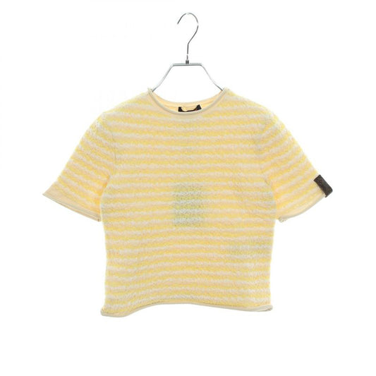 Louis Vuitton Crinkle Knit Yellow Beige Other Short Sleeved Top Women Never Used