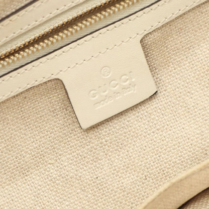 Gucci Tote Bag Gucci Craft 247209 Beige Ivory Canvas Leather Craft Tote Bag