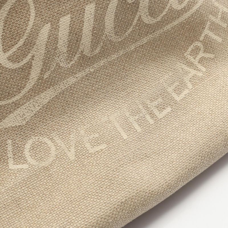 Gucci Tote Bag Gucci Craft 247209 Beige Ivory Canvas Leather Craft Tote Bag