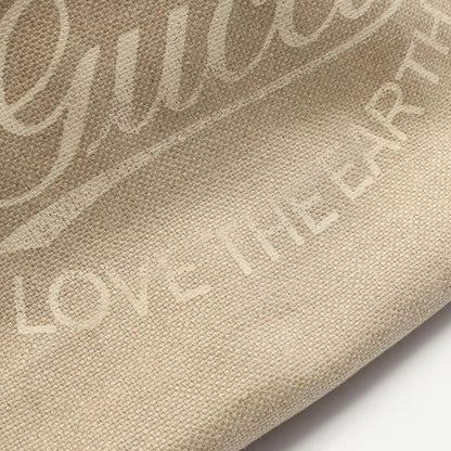 Gucci Tote Bag Gucci Craft 247209 Beige Ivory Canvas Leather Craft Tote Bag