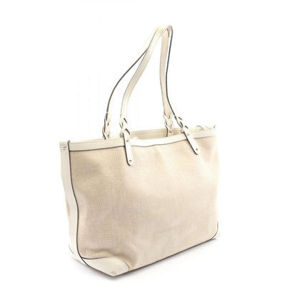 Gucci Tote Bag Gucci Craft 247209 Beige Ivory Canvas Leather Craft Tote Bag