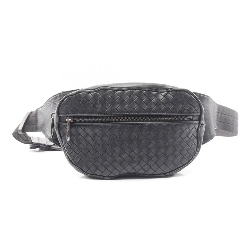 Bottega Veneta Waist Bag Body Bag Intrecciato Black Leather Intrecciato Body