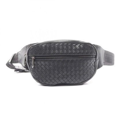 Bottega Veneta Waist Bag Body Bag Intrecciato Black Leather Intrecciato Body