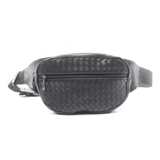 Bottega Veneta Waist Bag Body Bag Intrecciato Black Leather Intrecciato Body