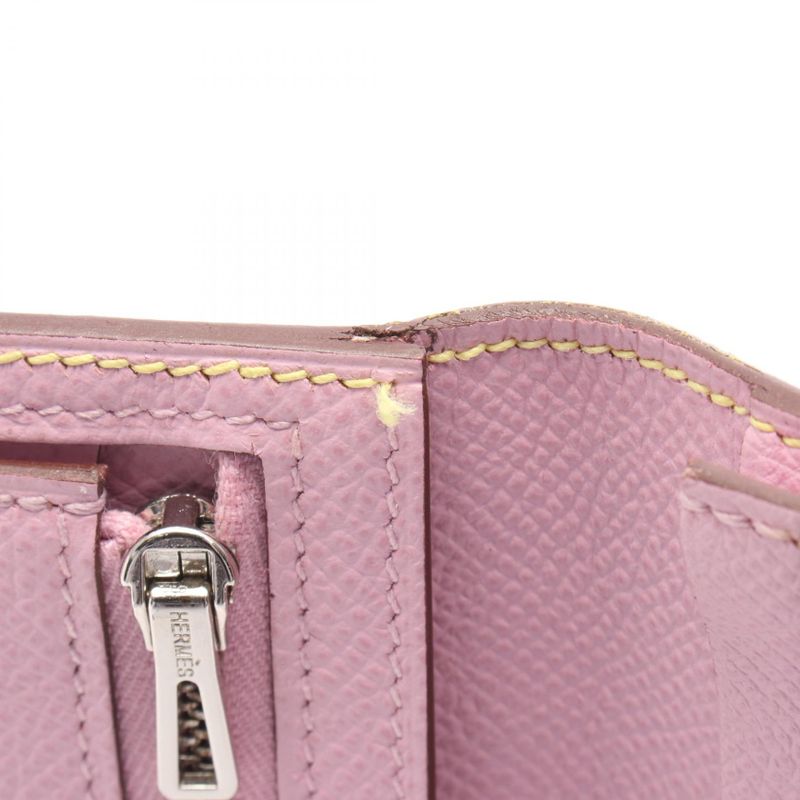 Hermes Bifold Long Wallet Bearn Souffle Verso Lime Mauve Silvestre Lime Mauve