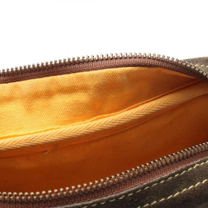 Loewe Shoulder Bag Anagram Khaki Brown Suede Leather Anagram Shoulder Bag Women