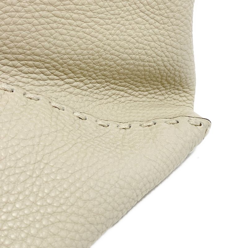 Fendi Selleria Diagonal Small Tote Bag 7va656-au4d Beige Leather