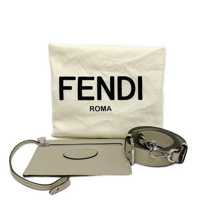 Fendi Selleria Diagonal Small Tote Bag 7va656-au4d Beige Leather