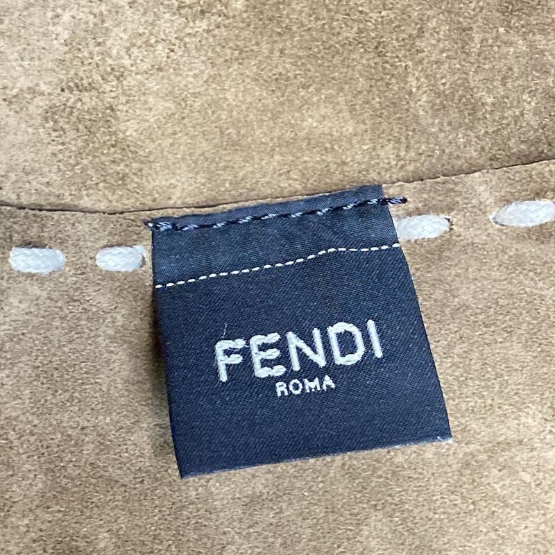 Fendi Selleria Diagonal Small Tote Bag 7va656-au4d Beige Leather