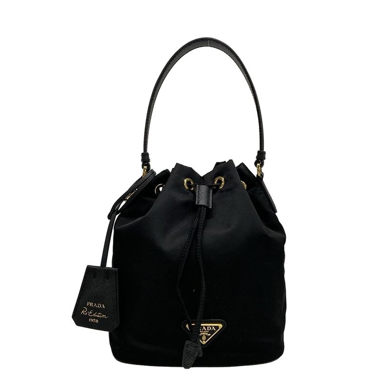 Prada Handbag Re-edition 1978 Re-nylon Mini Bag 1be067 Black Drawstring Shape /